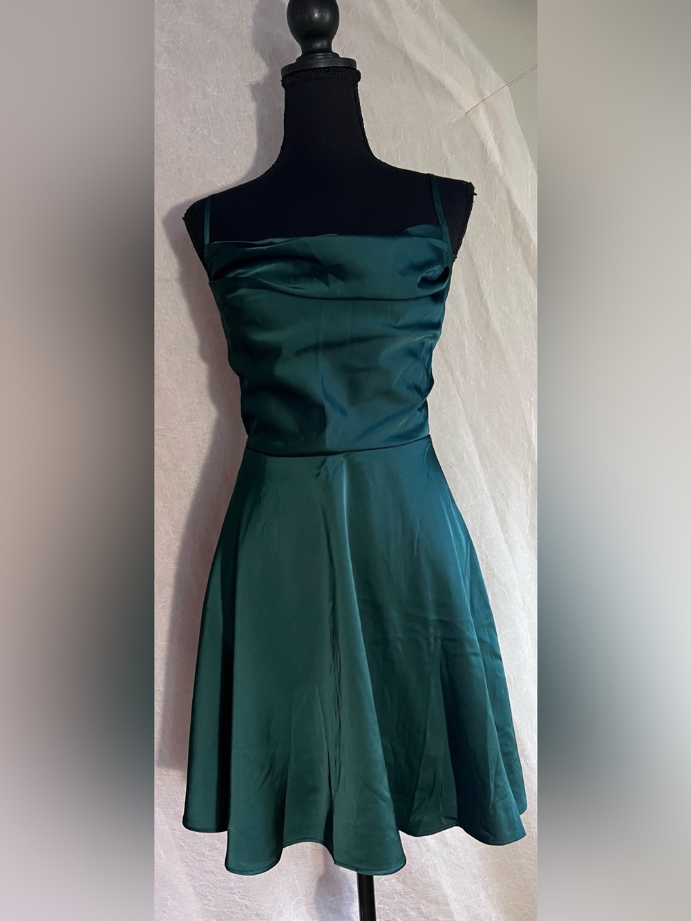 NWT Lulu's green Satin Mini Dress